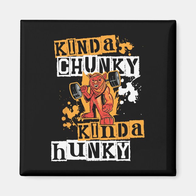 Gym Workout Fitness Funny Djävulen Uni Chunky-hunk Magnet (Framsidan)