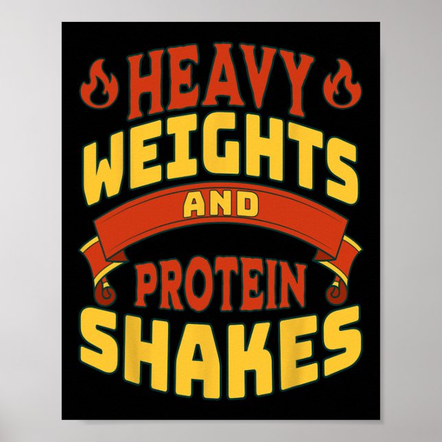 Gym Workout Living Heavy Weights Protein Shakes B Poster (Framsidan)
