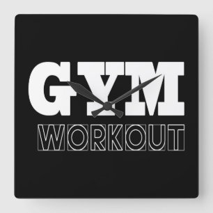 Gym Workout Pump Cover Fitness Clock Fyrkantig Klocka