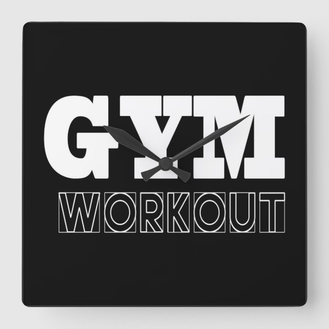 Gym Workout Pump Cover Fitness Clock Fyrkantig Klocka (Framsida)