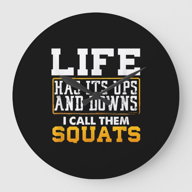 Gym Workout Weights Squat Manar Women Stor Klocka (Framsida)