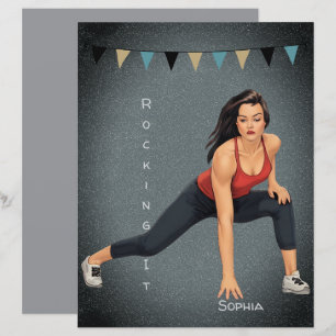 Gym Yoga Woman Rocking It Quote ScrapbookPaper