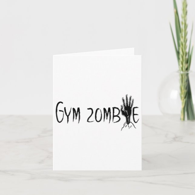 Gym Zombie Funny Halloween Workout Quote Kort (Framsida)