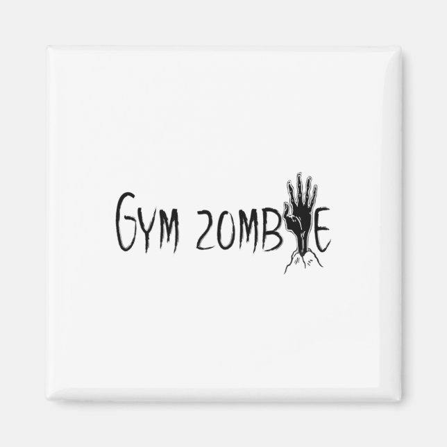 Gym Zombie Funny Halloween Workout Quote Magnet (Framsidan)