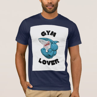 Gymälskande Muskulös Haj Träningsmotivation T Shirt