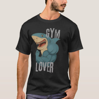 Gymälskare Haj T-Shirt - Rolig Muskel Haj Gym