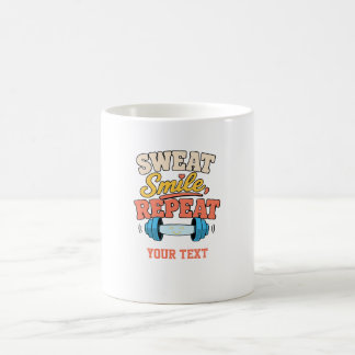 gymcitat svett leende upprepa kaffemugg