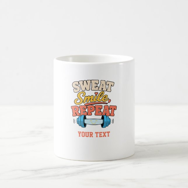 gymcitat svett leende upprepa kaffemugg (Center)