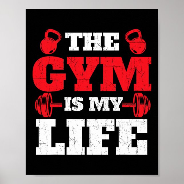 Gymen är mitt liv - Workout Gym Weightlyftande Bod Poster (Framsidan)