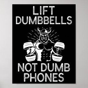 Gymen Regler Hiss Dumbbells Not Dumb Telefoner Wor Poster