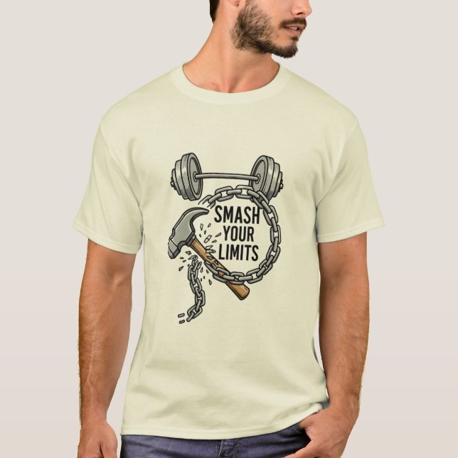 Gymkläder - styrka, kraft, inga gränser t shirt (Framsida)