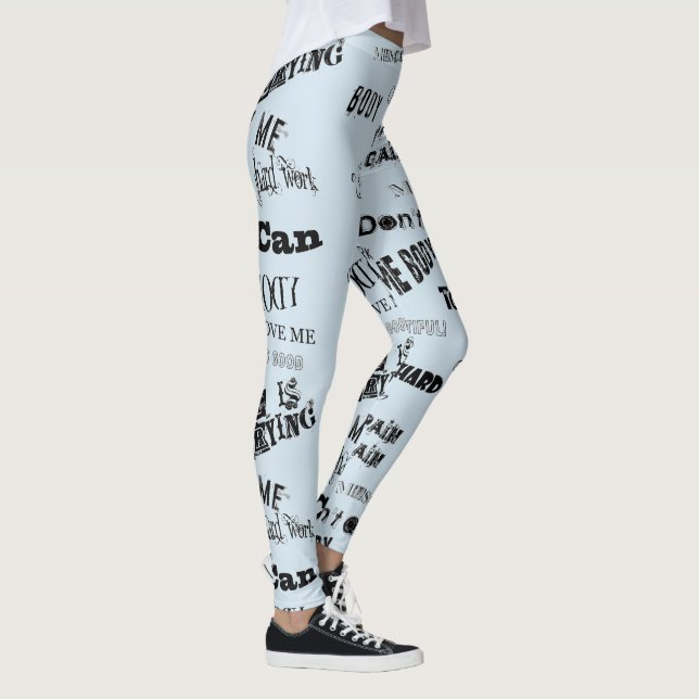 GymLeggings - Ord Art med positiva budskap Leggings (Höger)