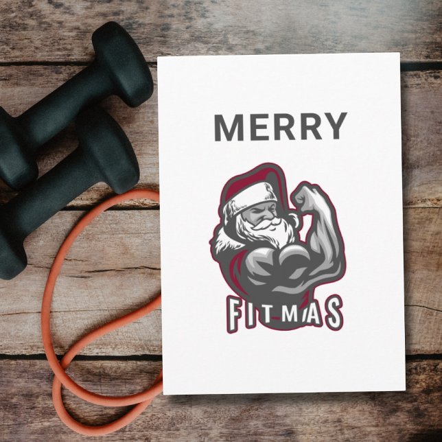 gymmet älskare, tomten god jul lustig helgkort (Skapare uppladdad)