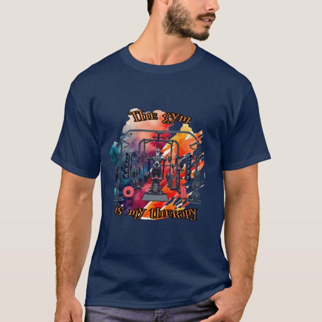 Gymmet är min terapi. t shirt (Framsida)