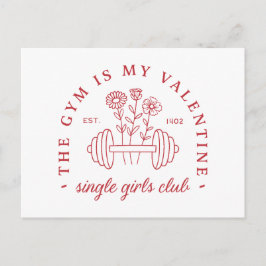 Gymmet är min valentina singelflickors klubb. vykort