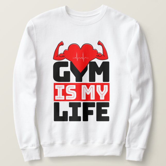 Gymmet Är Mitt Liv Lång Ärmad Tröja (Design framsida)