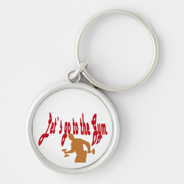 Gymmetridrott Rund Silverfärgad Nyckelring (Framsidan)