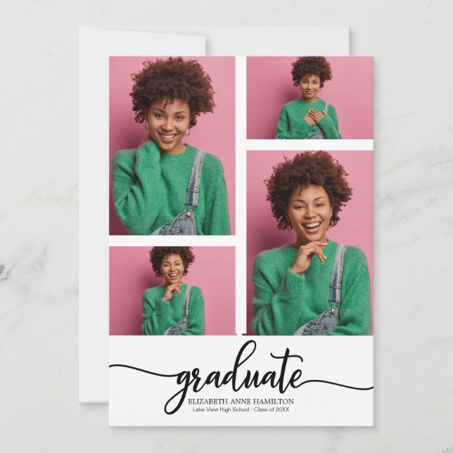 Gymnasieavgångsannons 4 Foto Meddelande (Framsida)