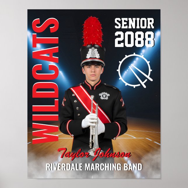 Gymnasieelev Marchingband Foto Sporter Poster (Framsidan)