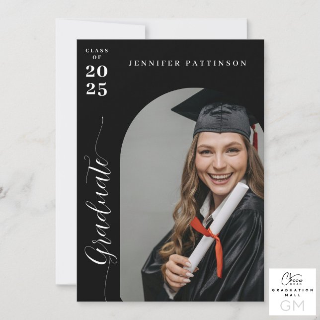 Gymnasieexamen Modern Meddelande (High School Modern Graduation Announcement)