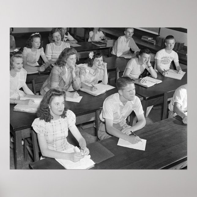 Gymnasieklass, 1943. Vintagefoto Poster (Framsidan)