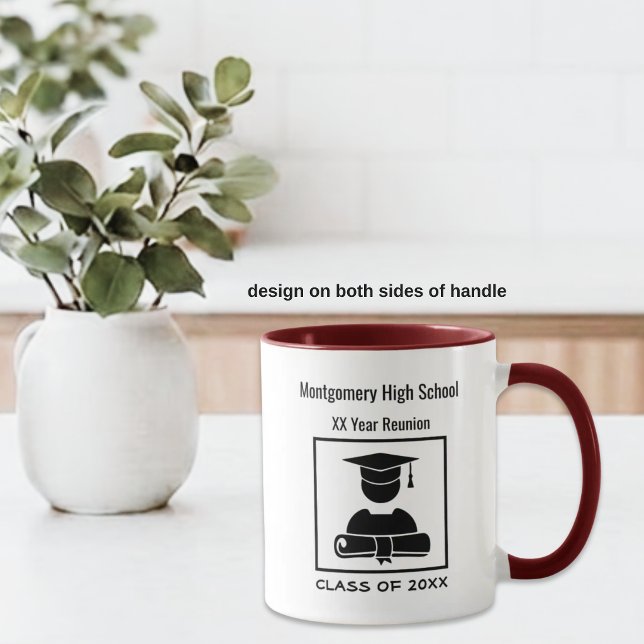 Gymnasieskolans Återträff Specialdesignat HELSvart Mugg (All black class reunion designed white ceramic mug. )