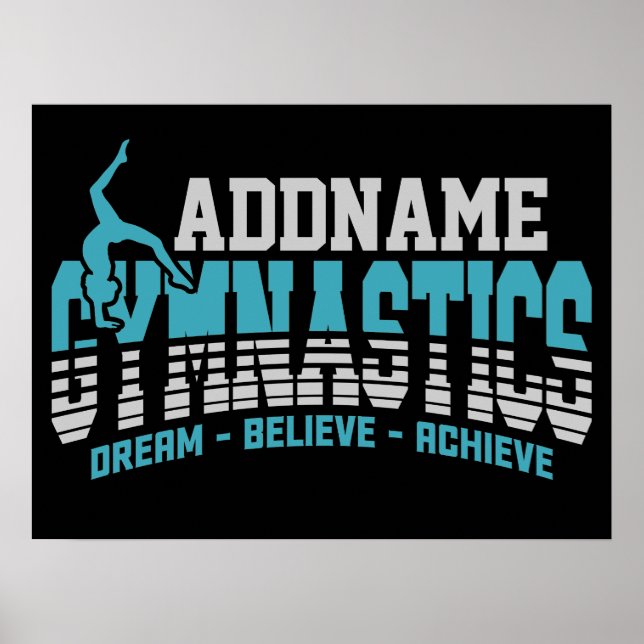Gymnast ADD NAMN Gymnastics Team Backbend Kickover Poster (Framsidan)