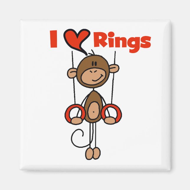 Gymnast Älskar Ringar Magnet (Framsidan)