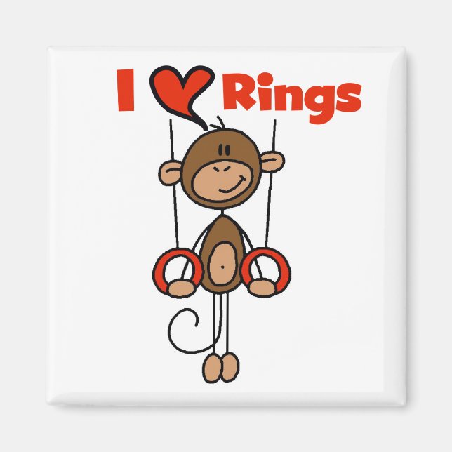 Gymnast Älskar Ringar Tshirts och presenter Magnet (Framsidan)