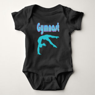 Gymnast Bakåthandsprång Steg Ut Turkos T Shirt