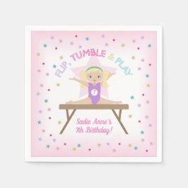 Gymnast Blonde Gymnastics Jump Födelsedagsfest Pappersservett