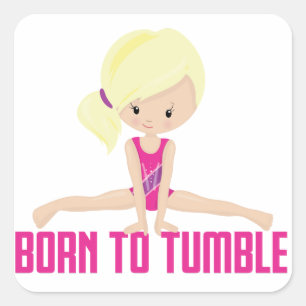 Gymnast - Blonde Square Sticker Fyrkantigt Klistermärke