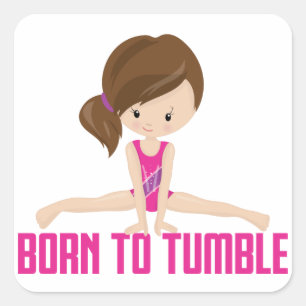 Gymnast - Brunette Fyrkantigt Klistermärke
