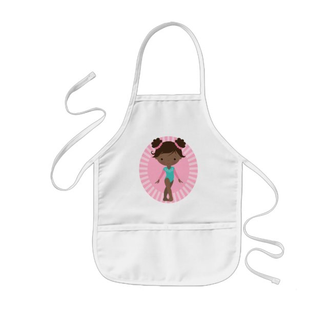 Gymnast - Cute Gymnastics African American Barnförkläde (Framsidan)