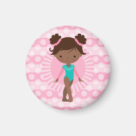 Gymnast - Cute Gymnastics African American Magnet