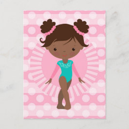 Gymnast - Cute Gymnastics African American Vykort