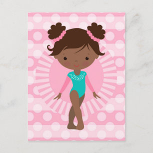 Gymnast - Cute Gymnastics African American Vykort