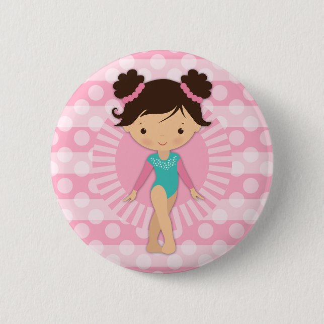 Gymnast - Cute Gymnastics Rosa Turcos Knapp (Framsida)