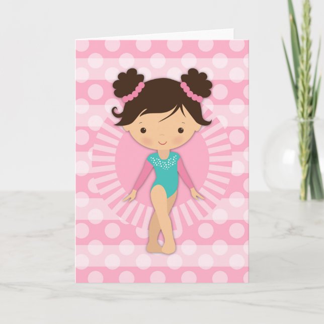 Gymnast - Cute Gymnastics Rosa Turcos Kort (Framsida)