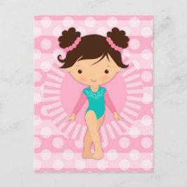 Gymnast - Cute Gymnastics Rosa Turcos Vykort