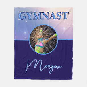 Gymnast Deep Royal Anpassningsbar Photo and Namn Fleecefilt