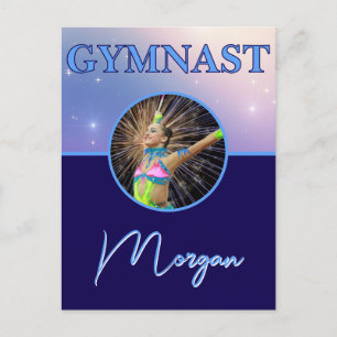 Gymnast Deep Royal Anpassningsbar Photo and Namn Vykort