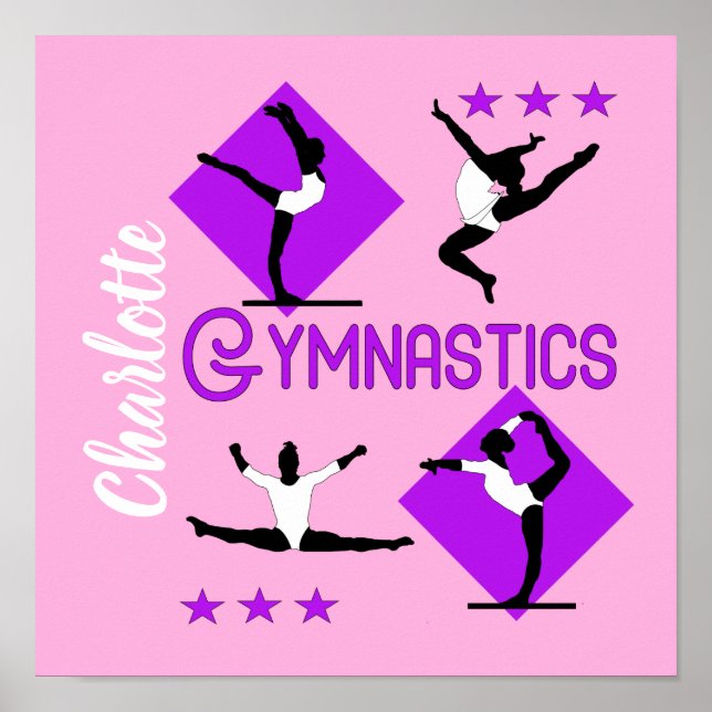 Gymnast Figurer Cute Girls Gymnastics Personlig Poster (Framsidan)