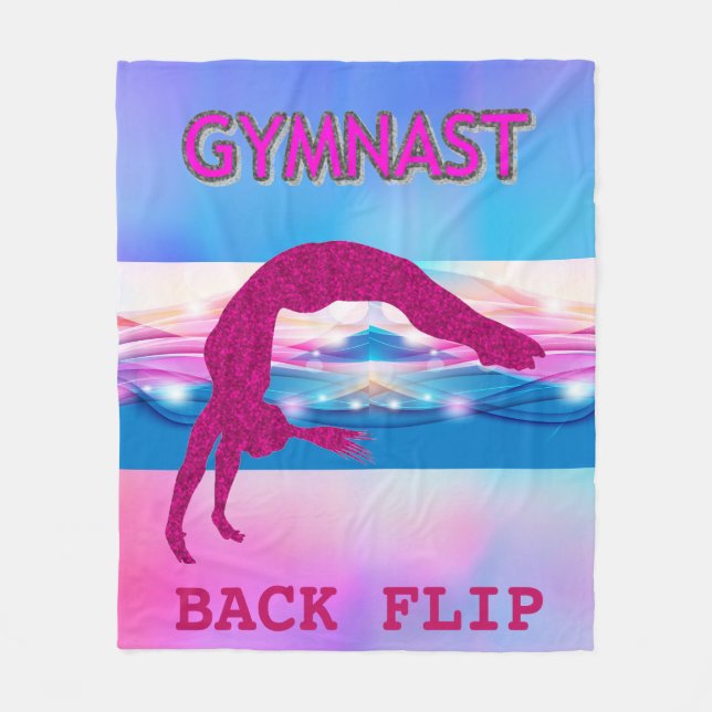 GYMNAST FLEECE BLANKET GÖR TILLBAKA FLIP. (Framsidan)