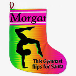 GYMNAST FLIPS FÖR SANTA CHRISTMAS STOCKING STOR JULSTRUMPA