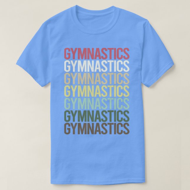 Gymnast för färgstark text Gymnastics T Shirt (Design framsida)