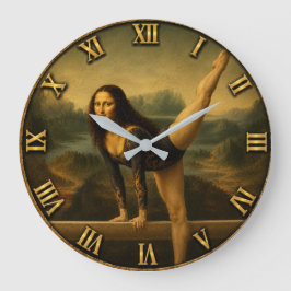 Gymnast Funny Mona Lisa Stor Klocka