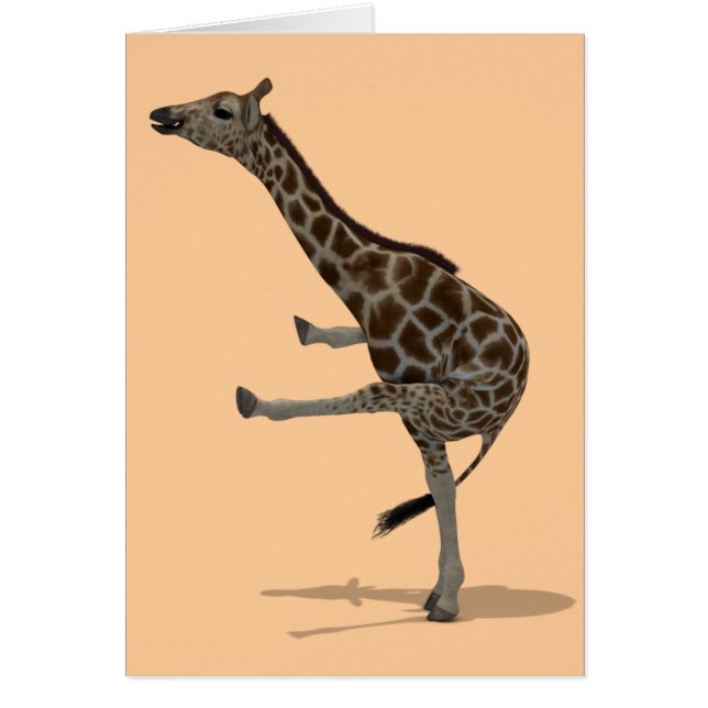 Gymnast Giraffe Hälsningskort (Framsidan)