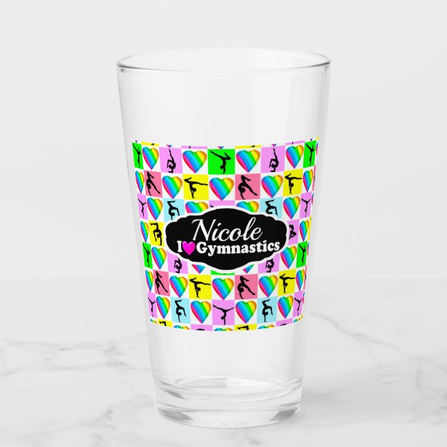 GYMNAST GIRL-KONSTRUKTION FÖR TUR OCH FÄRGER GLASKOPP (Framsida)