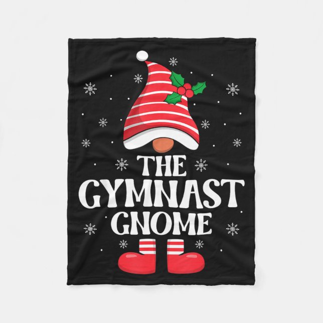 Gymnast Gnome Christmas Family Matching Group Funn Fleecefilt (Framsidan)